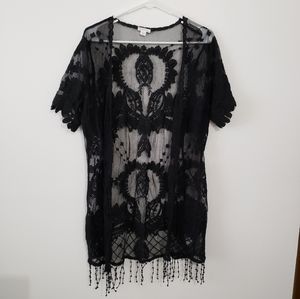 Black lace kimono